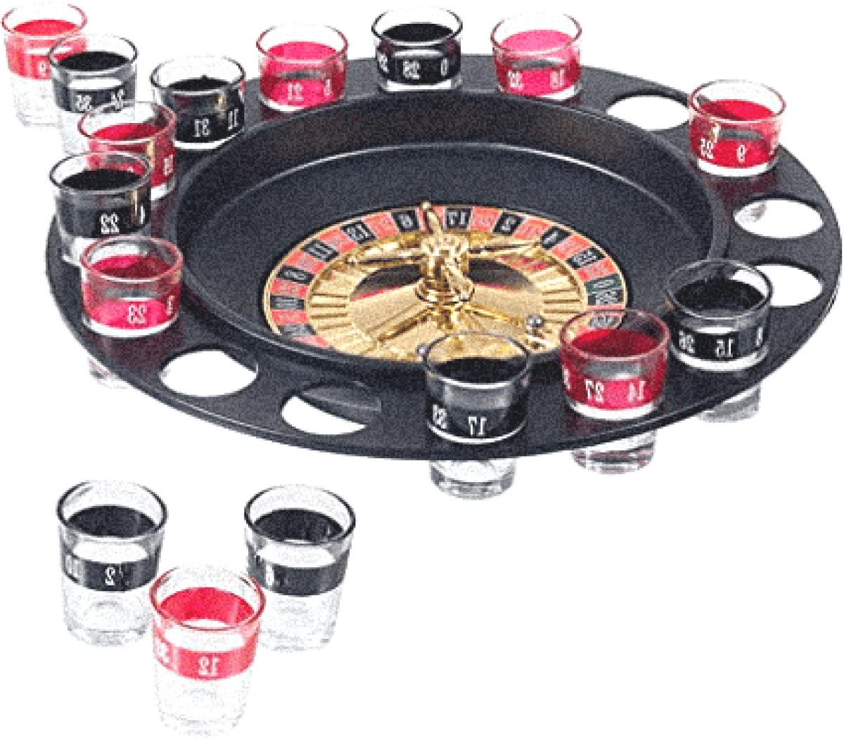 jeu de roulette à boire casino 16 verres shot - Coloris : Noir491005630