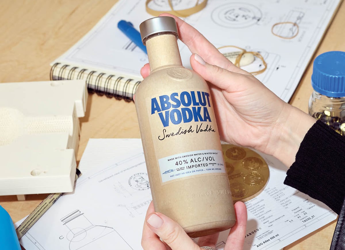 Absolut Vodka première bouteille en papier !