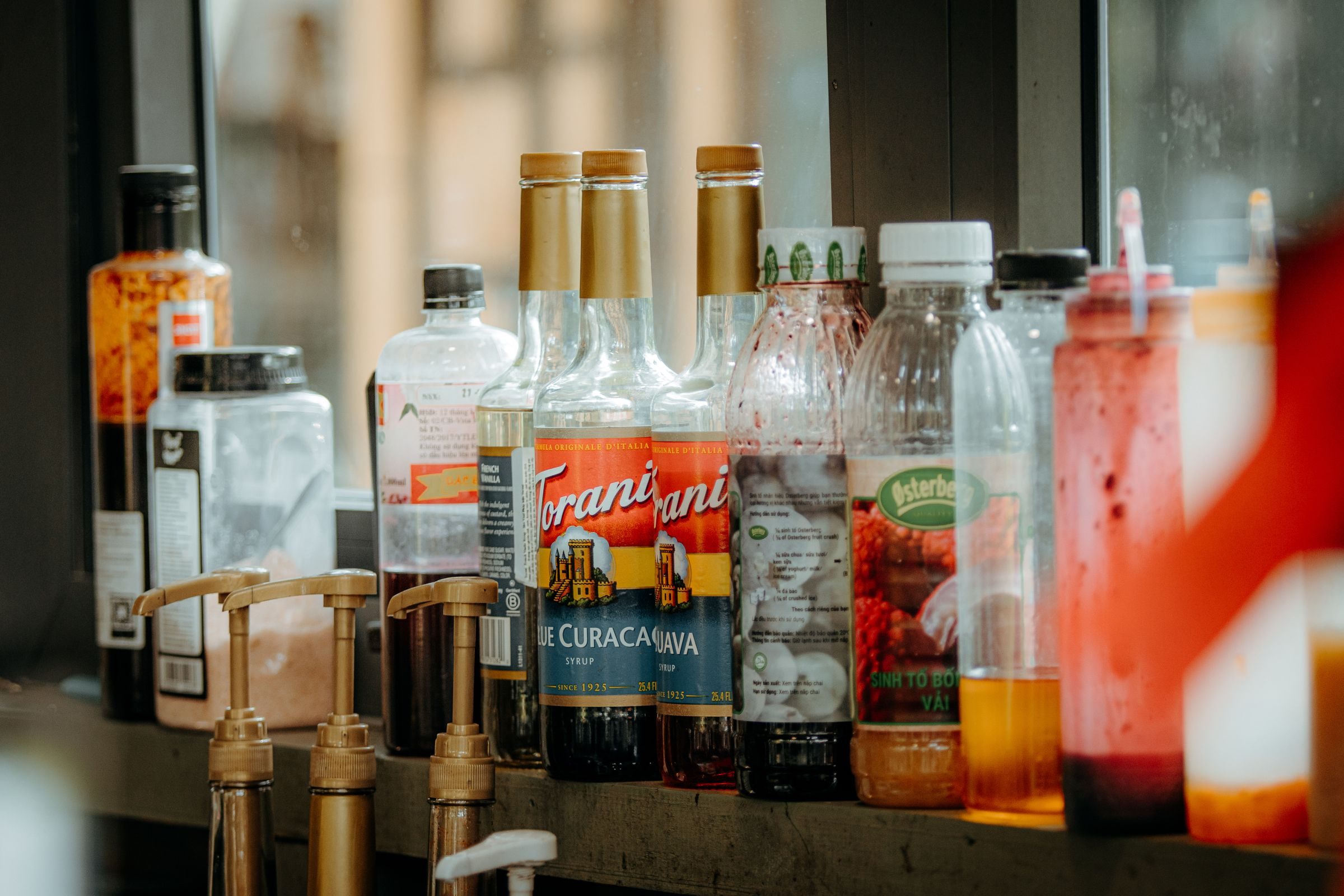 Bouteilles de sirop